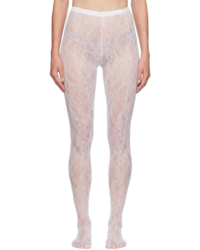 WARDROBE.NYC White Lace Tights Off