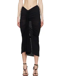 Rick Owens Lilies Black Fog Midi Skirt Black