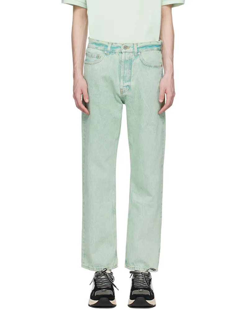 Palm Angels Green Overdye Jeans Mint