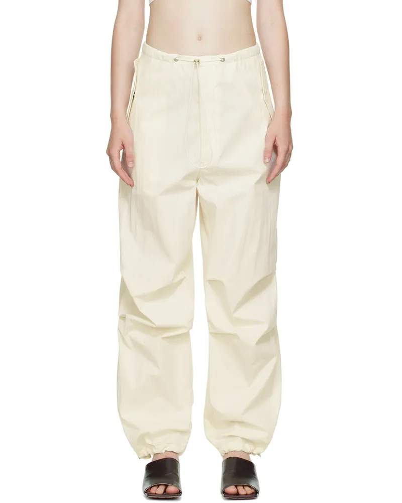 Dion Lee Off-White Toggle Parachute Trousers Ivory