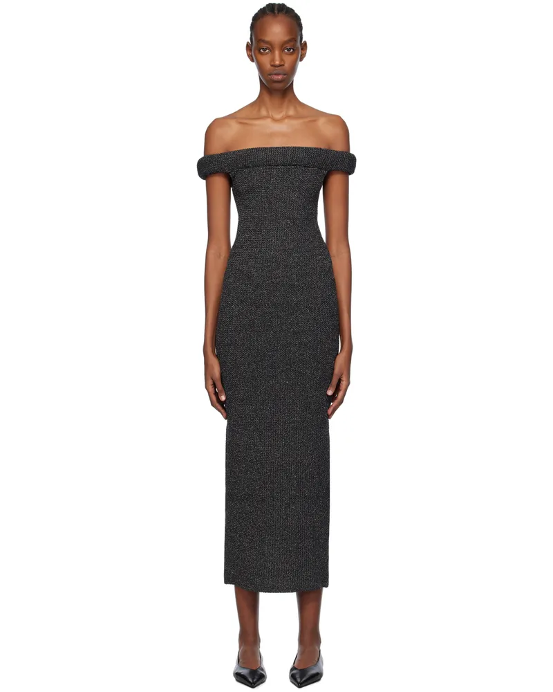 Totême Black Roll Midi Dress 001
