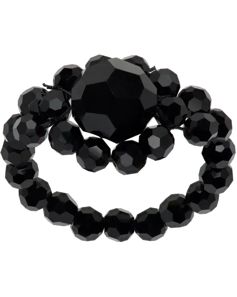 Simone Rocha Black Daisy Solo Ring Jet