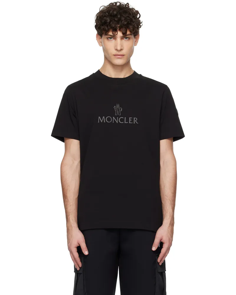 Moncler Black Logo Cotton T-shirt 999