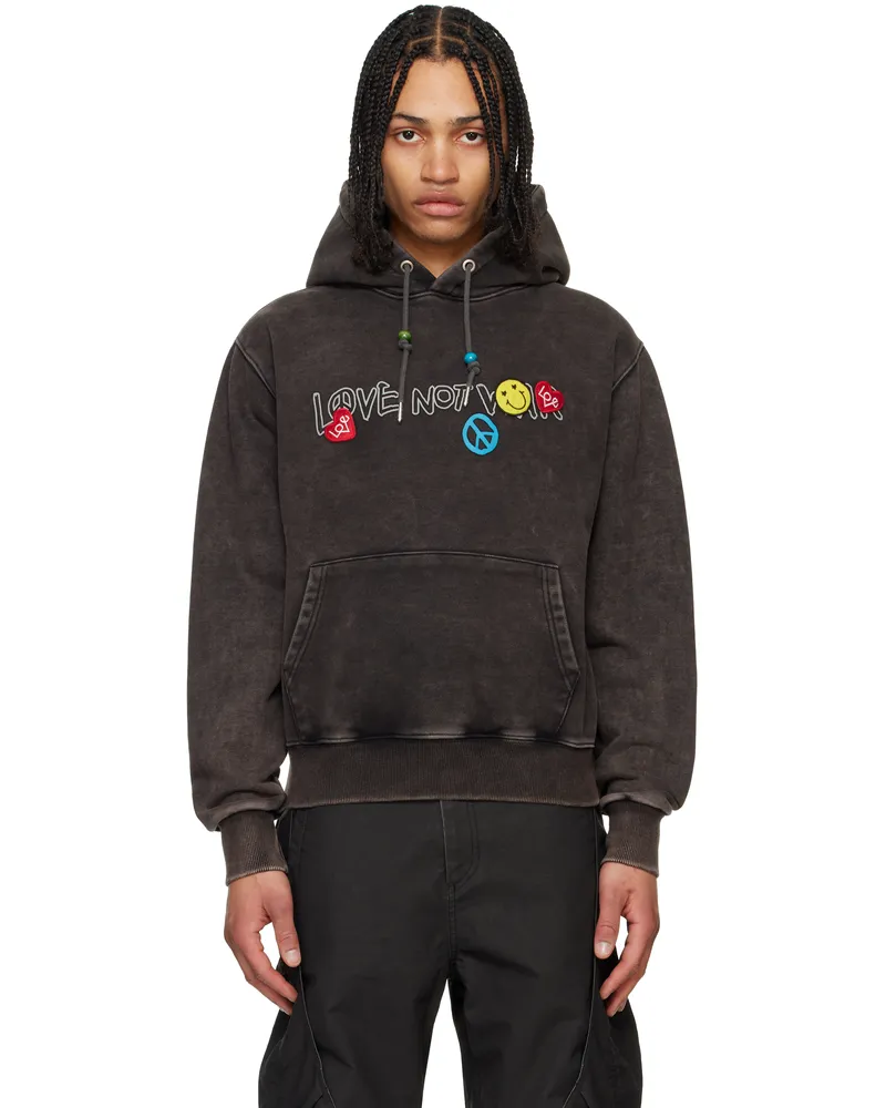 Andersson Bell Black 'Love' Dyed Hoodie Black