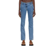 Blue Curved Seam Jeans