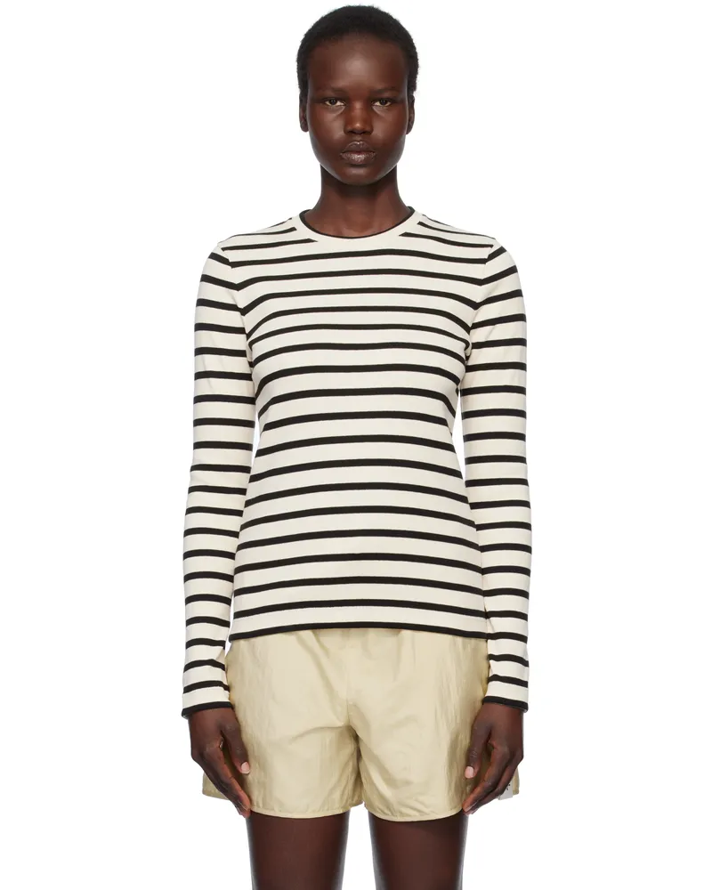 Jil Sander Off-White & Black Logo Label T-shirt 080