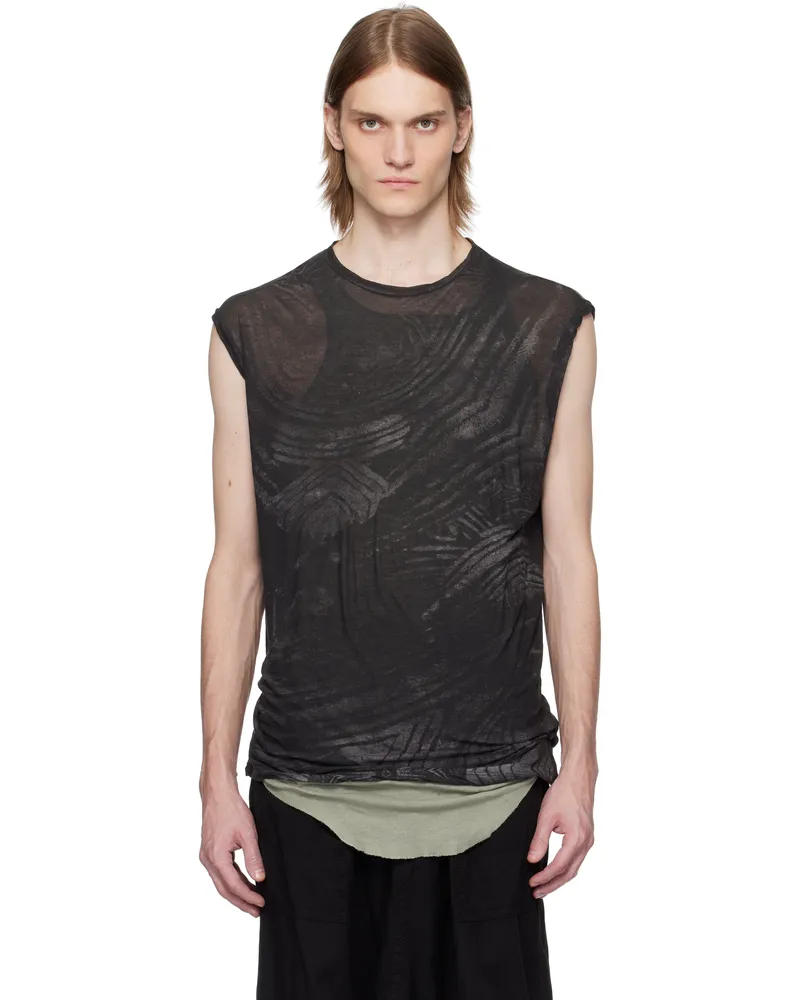 Julius Black Coilmon Sleeveless Tank Top Black