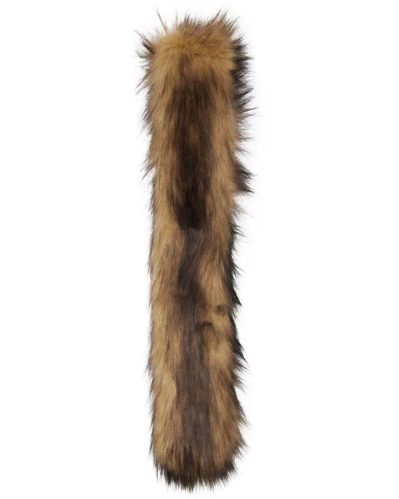 Simone Rocha Brown Slim Faux-Fur Scarf Natural