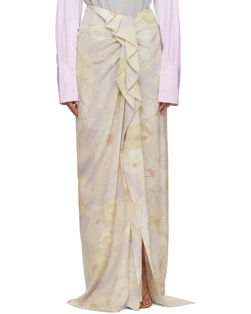 Dries van Noten Multicolor Silk Maxi Skirt 100