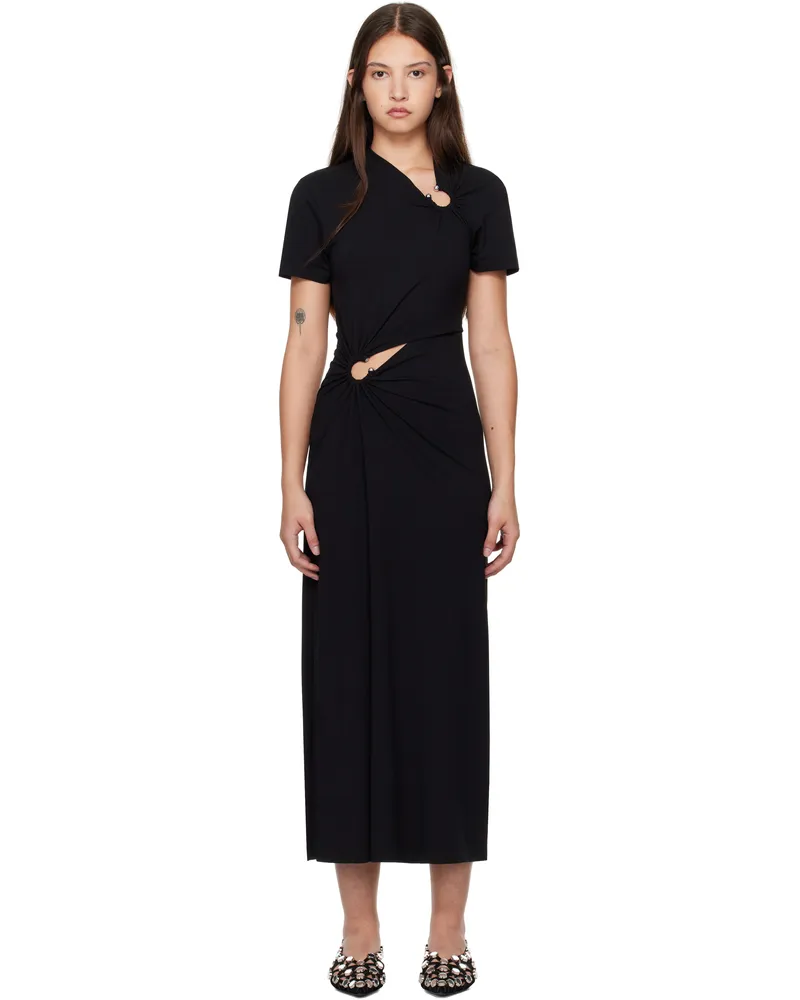 Paco Rabanne Black Long Piercing Maxi Dress P001