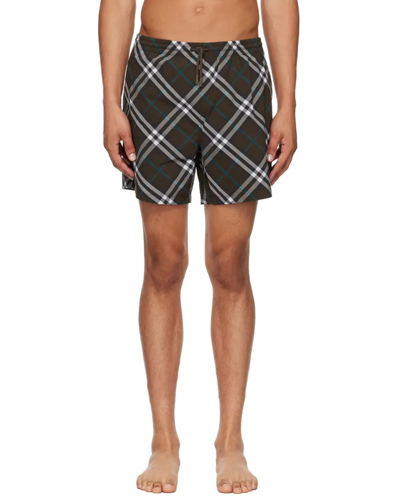 Burberry Brown Check Swim Shorts Snug