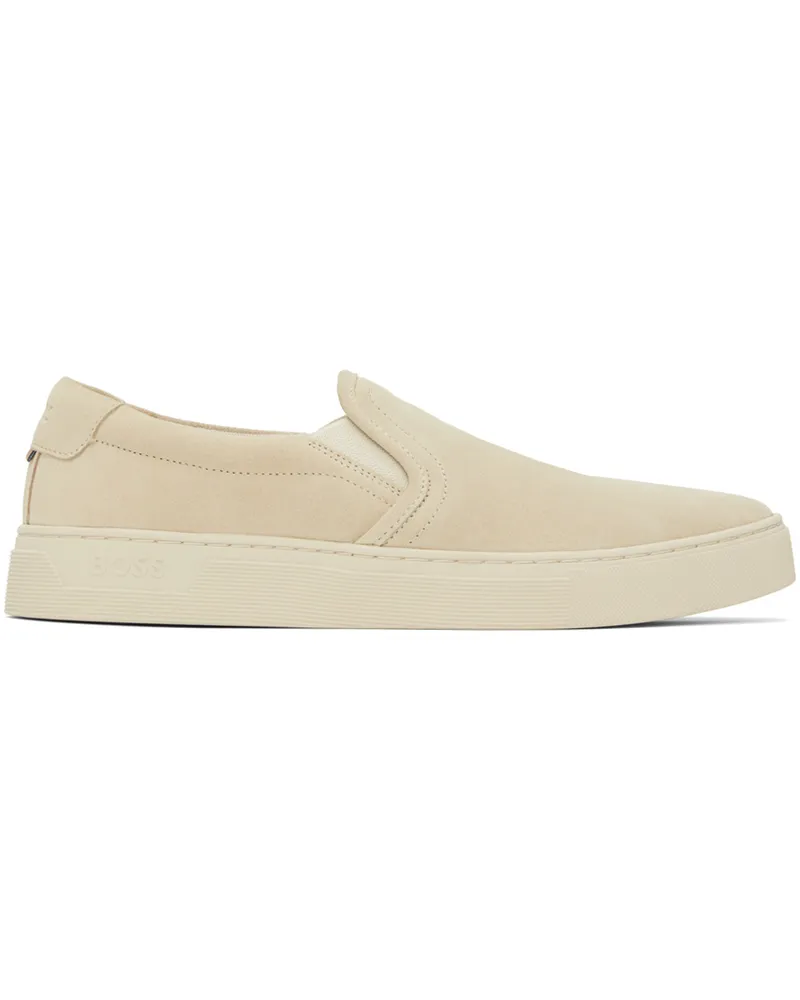 HUGO BOSS Beige Slip-On Sneakers 131-open