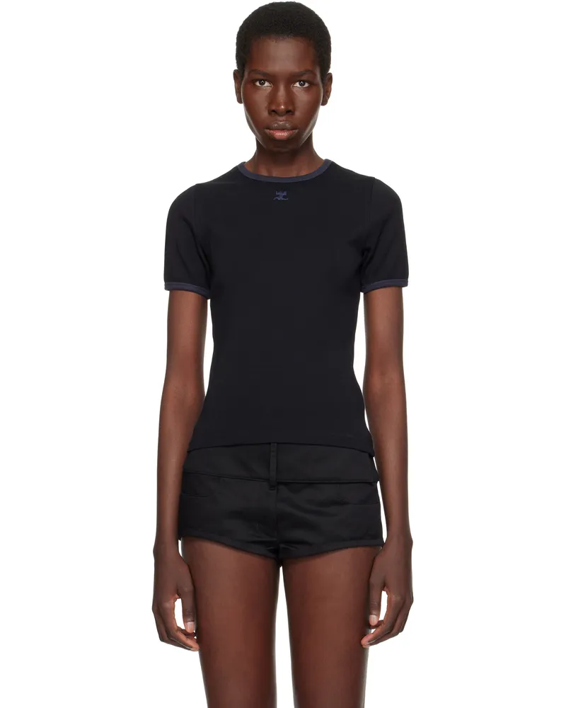 Courrèges Black Heritage Contrast T-shirt B175