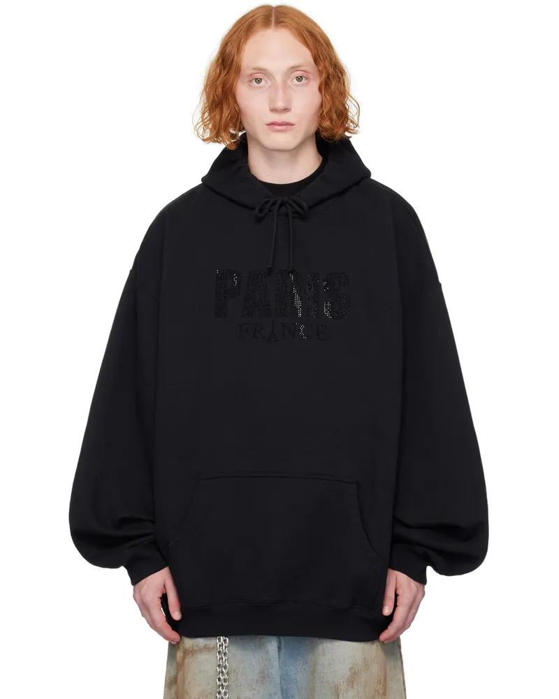 VETEMENTS Black Crystal 'Paris' Hoodie Black