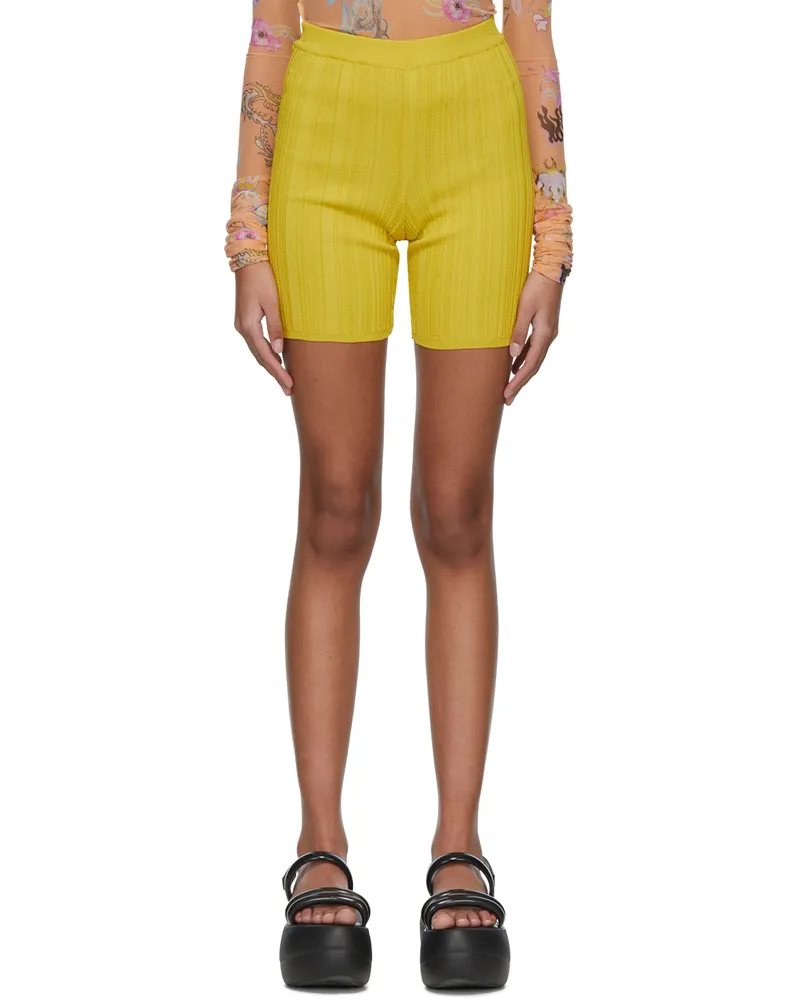 Marco Rambaldi Yellow Viscose Shorts 02