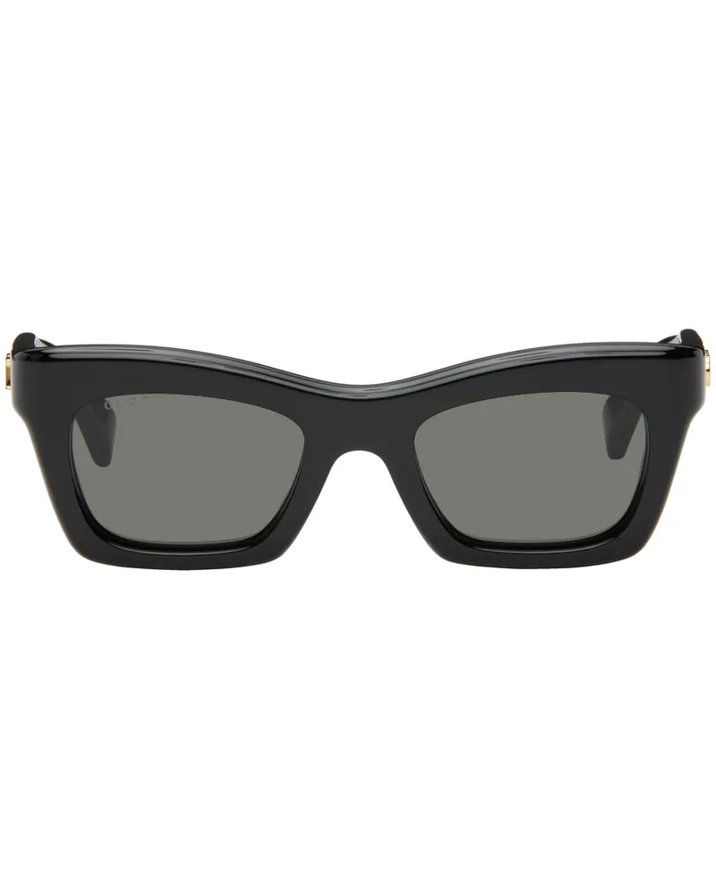 Gucci Black Rectangular Sunglasses 001