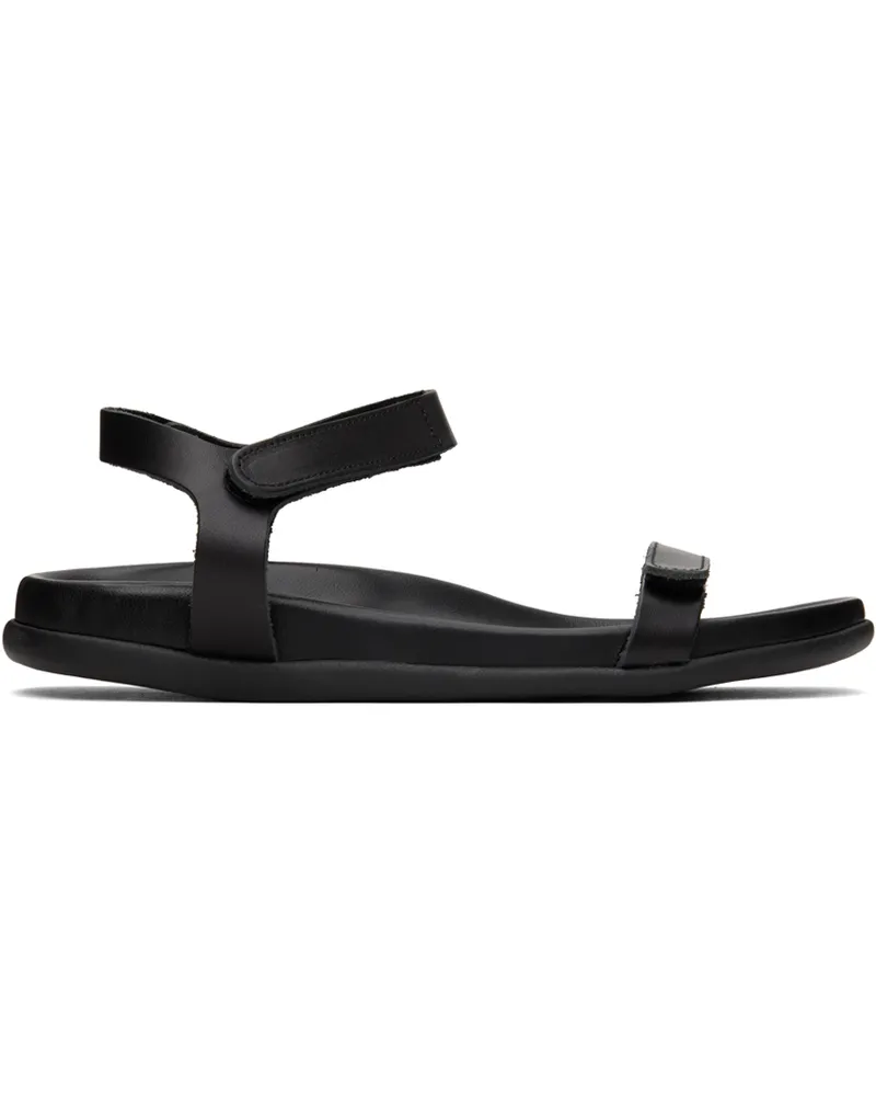 Ancient Greek Sandals Black Poros Sandals Black