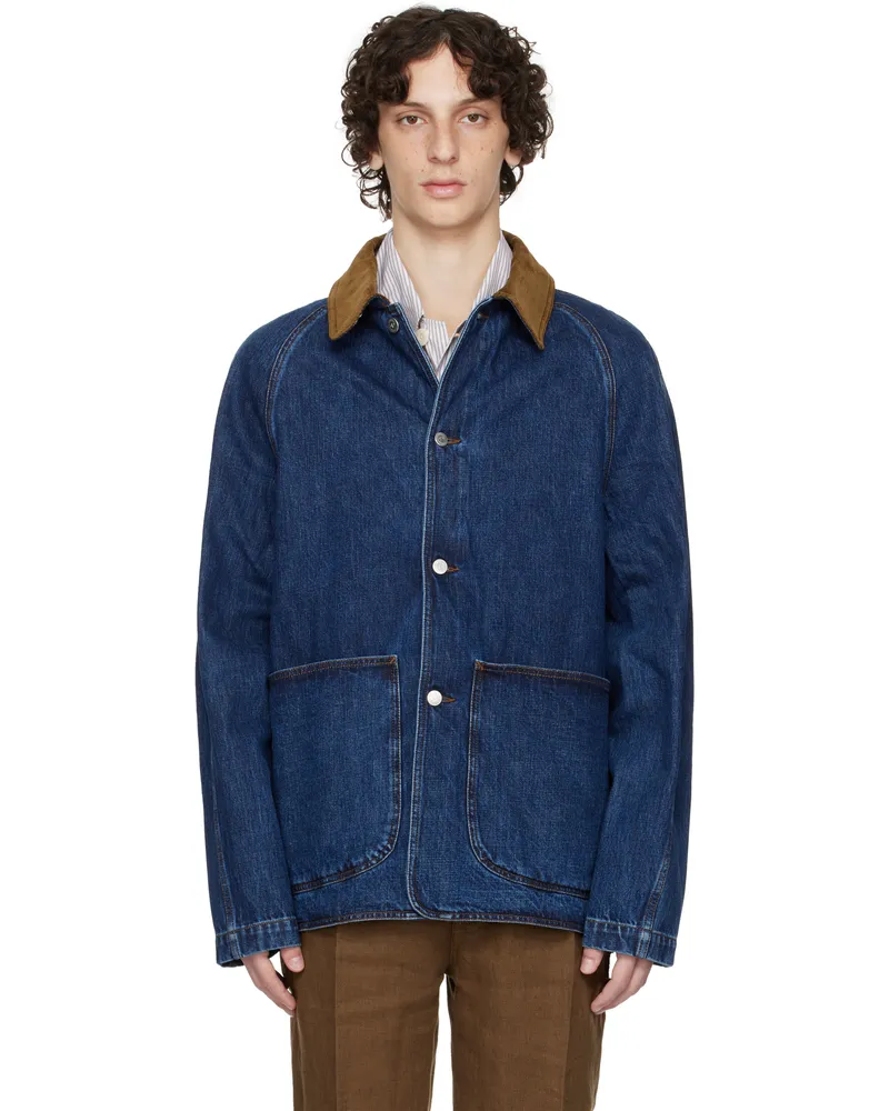Drake's Indigo Field Denim Jacket 200