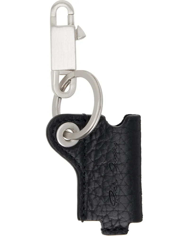 Rick Owens Silver & Black Concordians Mini Lighter Holder Keychain 09