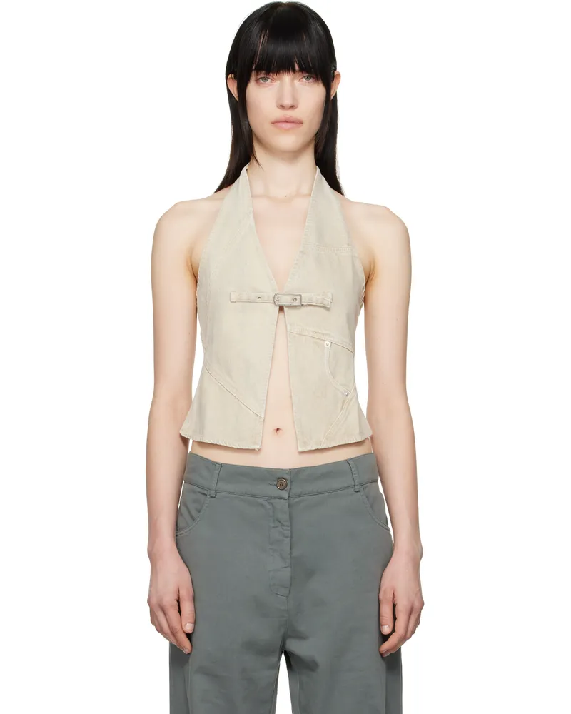 GIMAGUAS SSENSE Exclusive Beige Beverly Denim Tank Top Ecru
