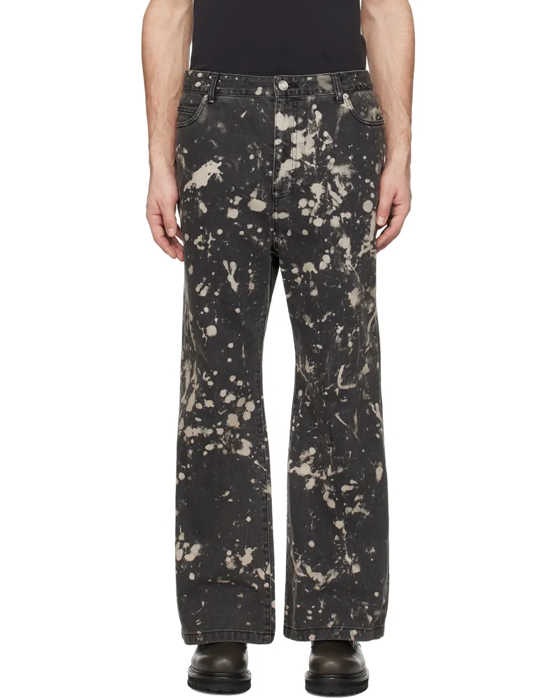 JUUN.J Black Paint Dyed Bootcut Jeans 5