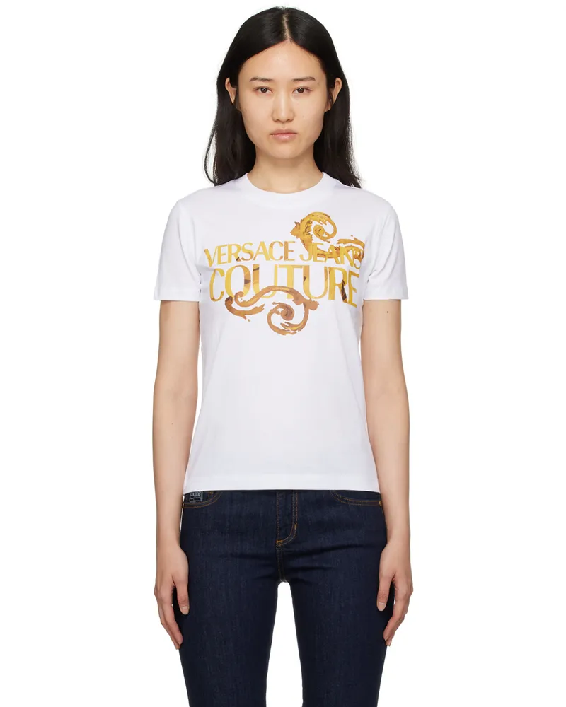 Versace Jeans White Printed T-Shirt Eg03