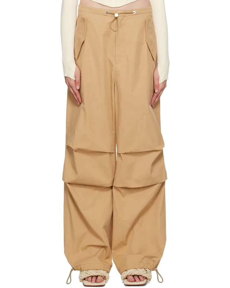 Dion Lee Brown Elasticized Trousers Dune
