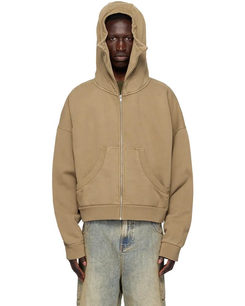 Entire Studios Beige Full Zip Hoodie Cork