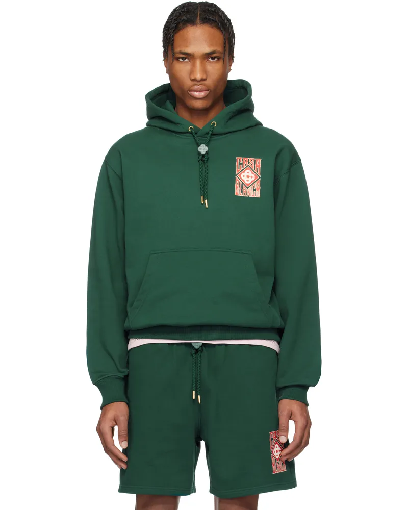 Casablanca Paris Green Gothic Logo Hoodie Green
