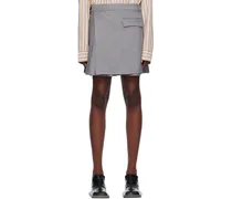 Gray Pleated Midi Skirt
