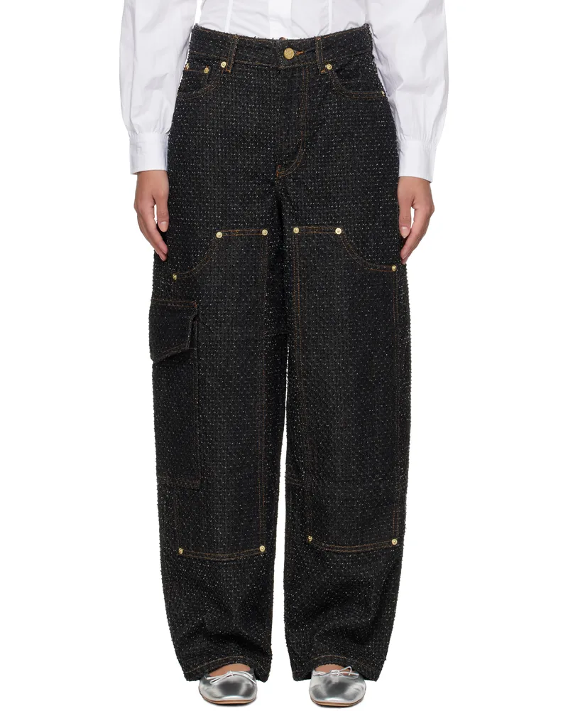 Ganni Black Fluffy Carpenter Jeans 099