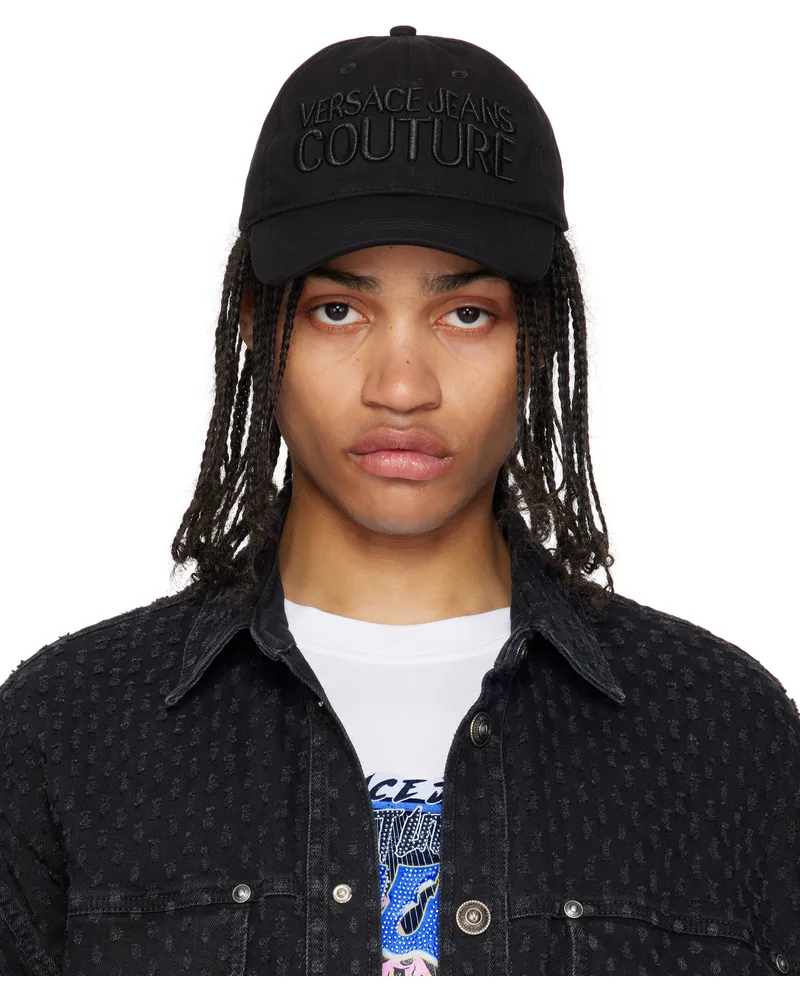 Versace Jeans Black Embroidered Logo Baseball Cap E899-black