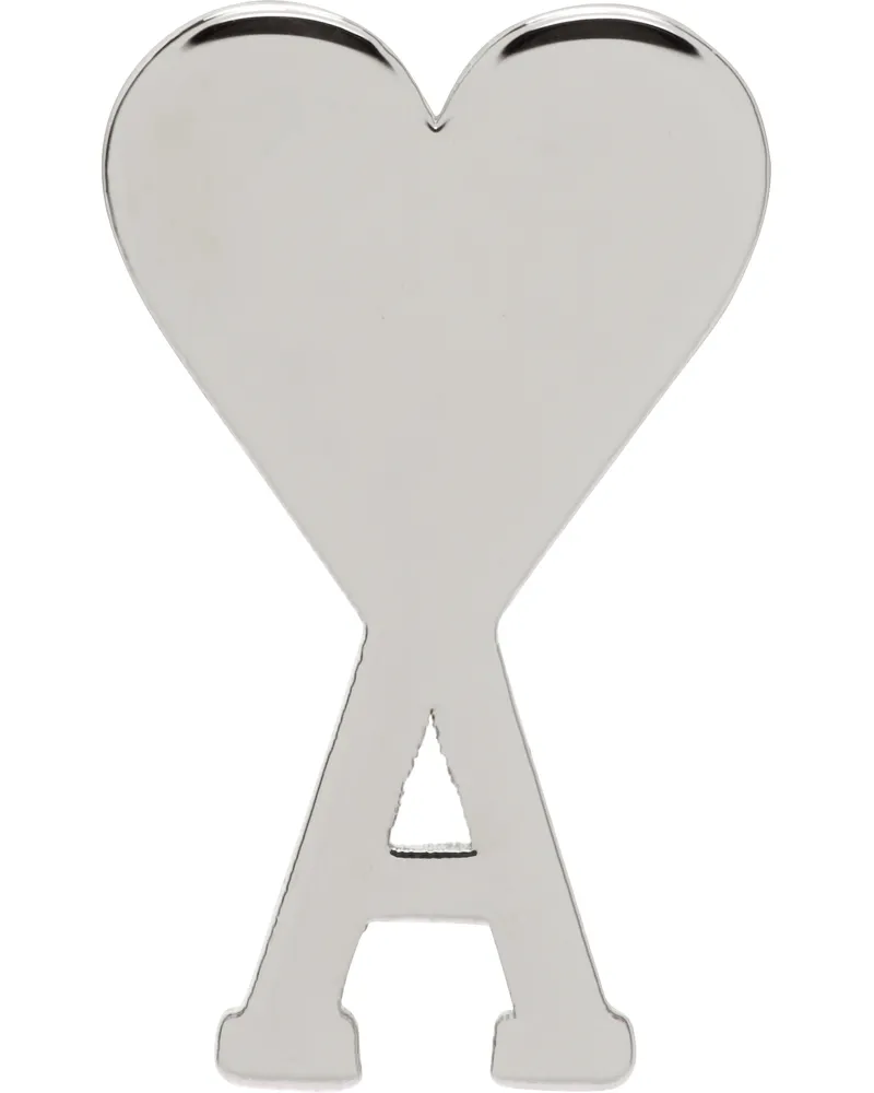 AMI Paris Silver Brass Ami de Coeur Single Stud Earring Silver