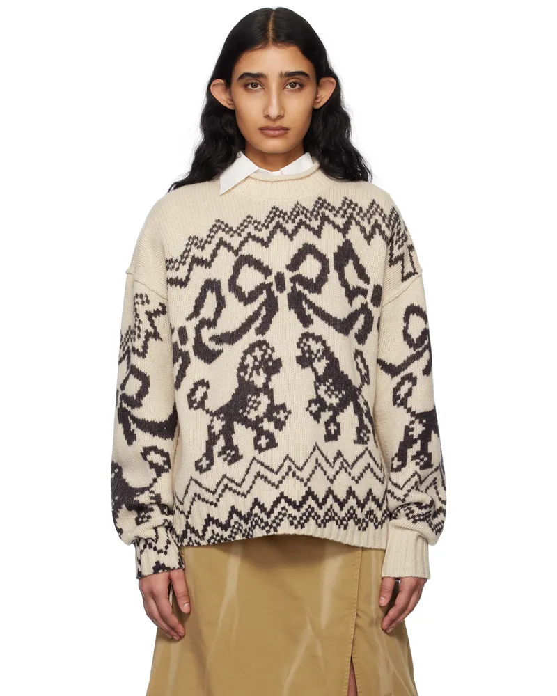Acne Studios Off-White Printed Sweater Al4