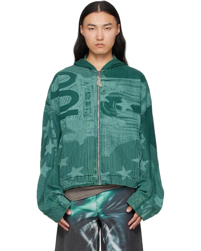 Gerrit Jacob Blue Hooded Denim Jacket Indigo