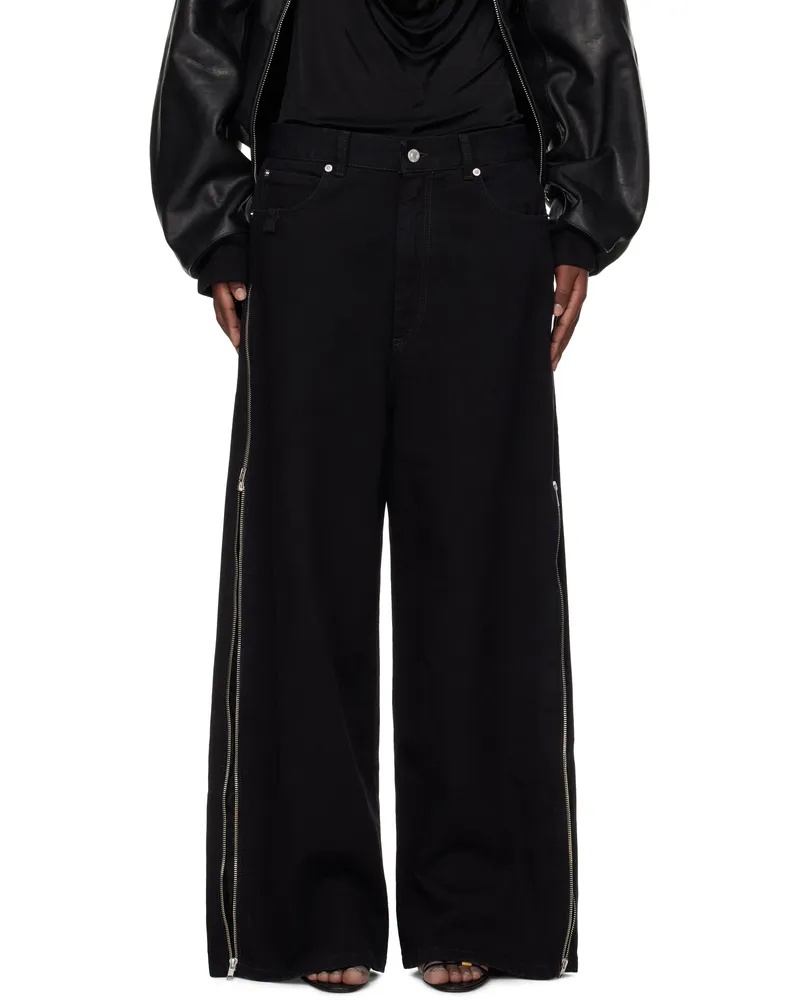 LU'U DAN Black Side Zip Jeans Black
