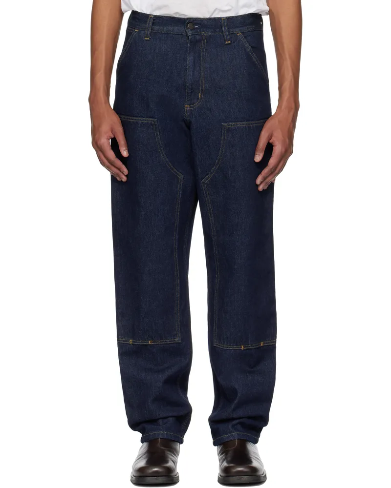 Carhartt WIP Blue Double Knee Jeans 0102