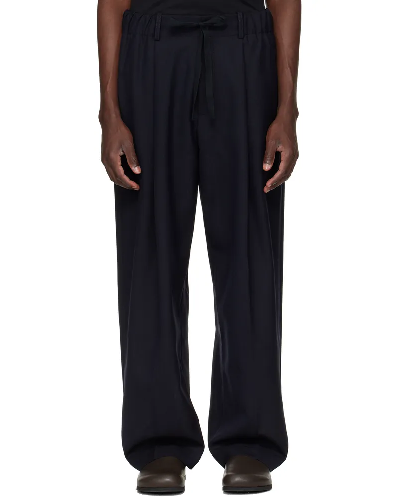 Studio Nicholson Navy Noam Trousers Darkest
