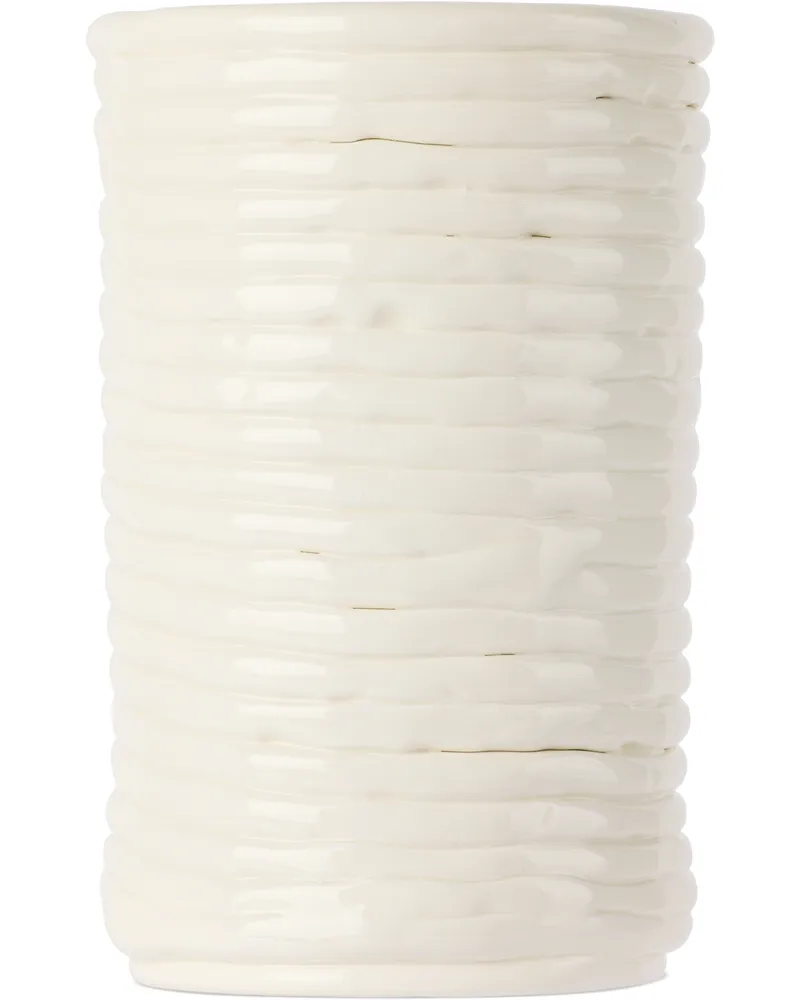 ferm LIVING Off-White Corduroy Vase Off