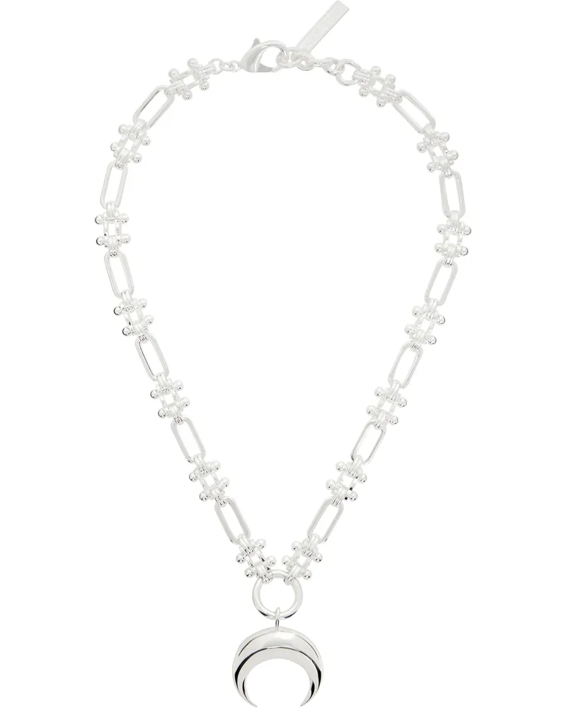 Marine Serre Silver Plated Moon Charm Necklace Mt11