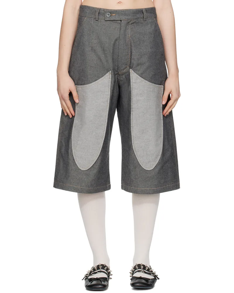Strongthe Gray Wasp Denim Shorts Grey
