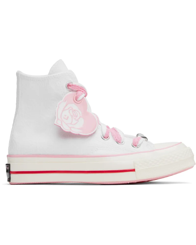 Converse White & Pink Chuck 70 High Top Sneakers Vintage