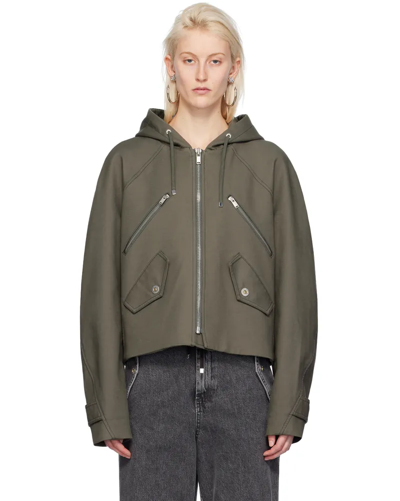 Dion Lee Khaki Zip-Up Jacket Mercury