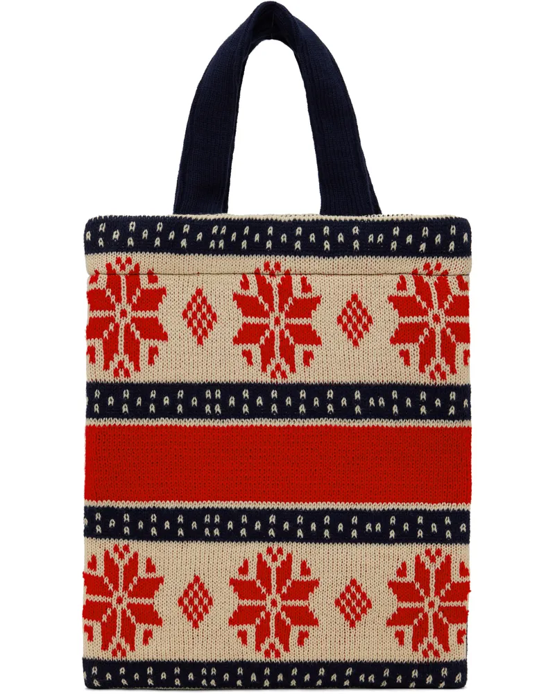 Comme des Garçons Navy & Red 'Live Free' Tote 2