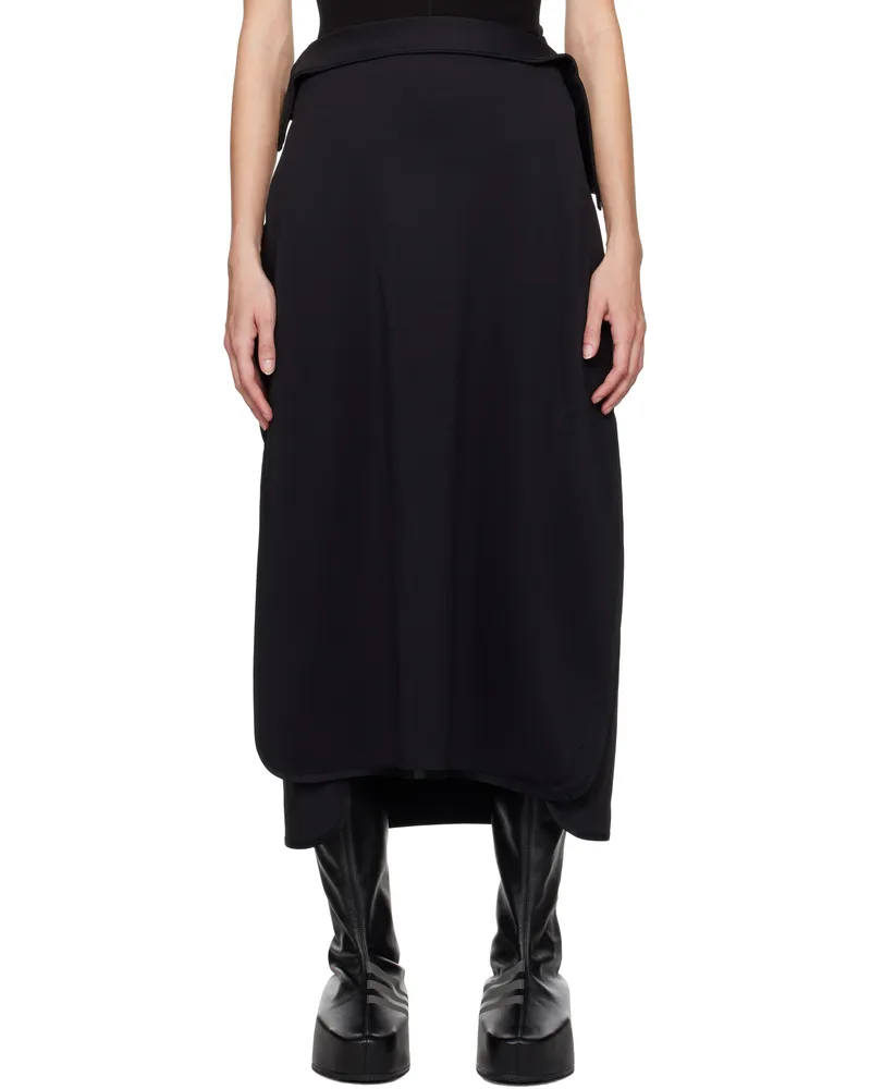 Y-3 Black Track Midi Skirt Black