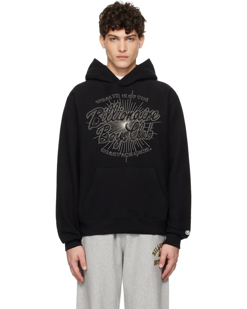 Billionaire Boys Club Black Script Logo Chainstitch Popover Hoodie Black