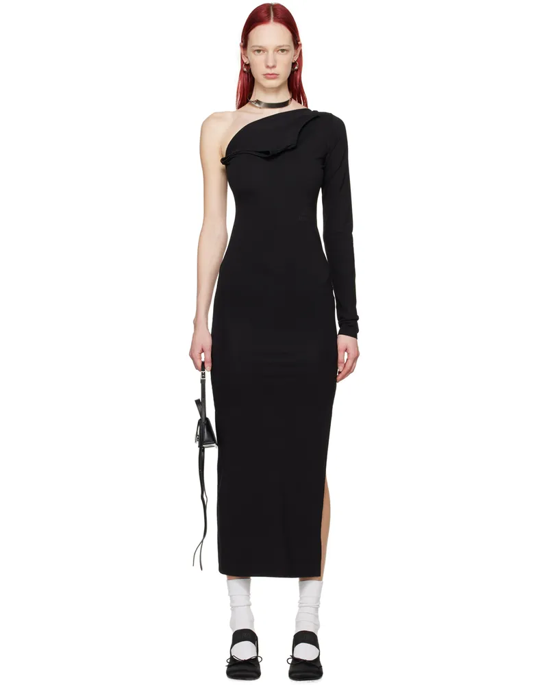 Maison Margiela Black 'Mat Satiné Brilliant' Maxi Dress 900