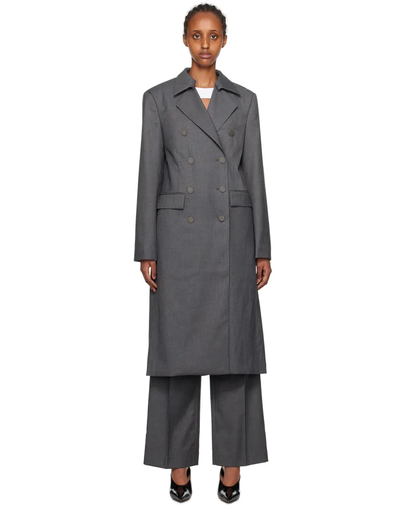 ROTATE Birger Christensen Gray Relaxed Coat 18-0201