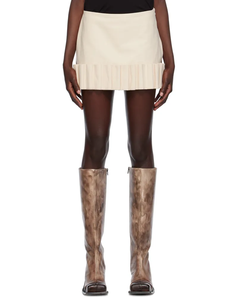 Fidan Novruzova Beige Ruffle Skort Vanilla