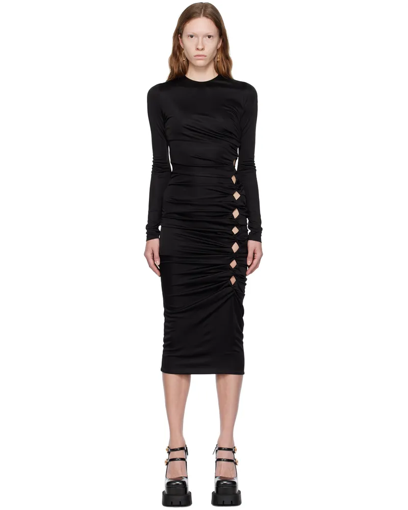 Versace Black Dua Lipa Edition Midi Dress 1b000